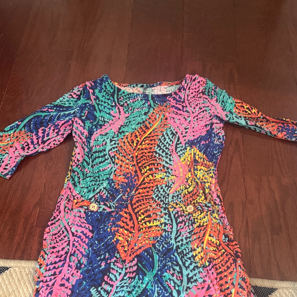 Lilly Pulitzer Multicolor Leaf Print Kids Dress